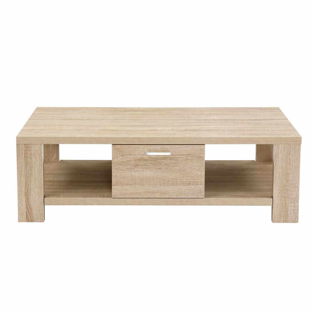 Artiss Coffee Table 1 Drawer Light Oak - Maxi Series