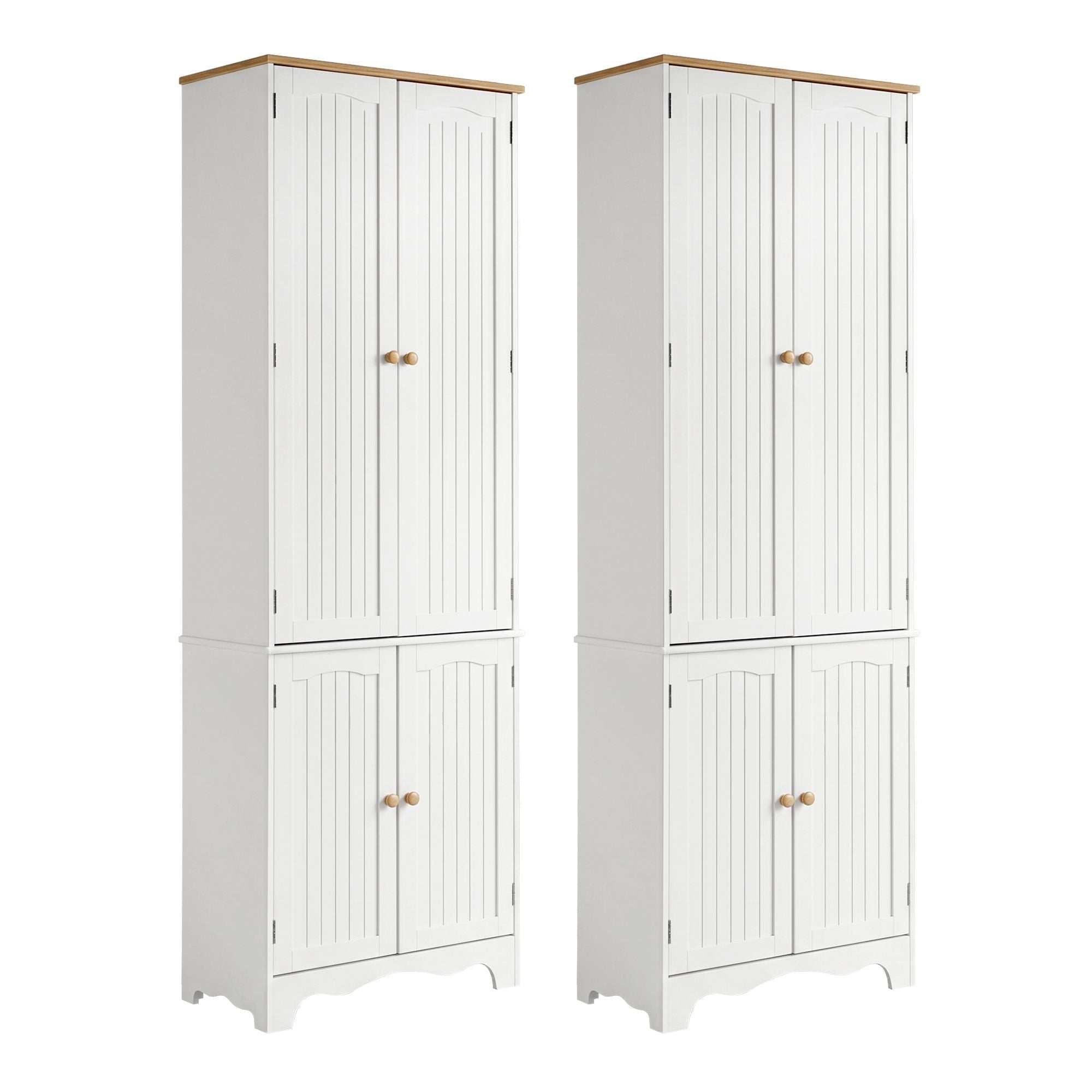 Artiss 2x Buffet Sideboard Pantry Cabinet Cupboard 6-Tiers Storage Shelves BERNE