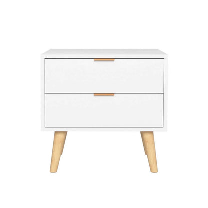 Artiss Bedside Table 2 Drawers - White