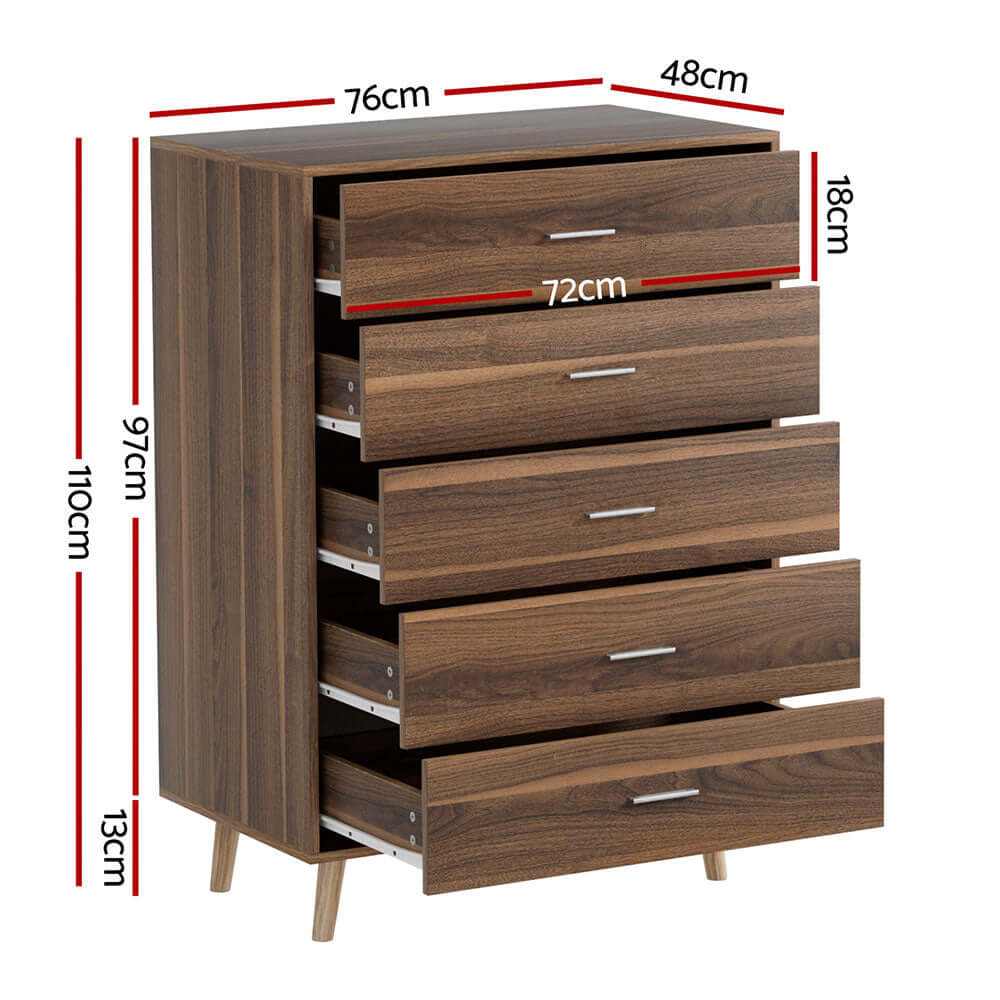 walnut drawer chest 