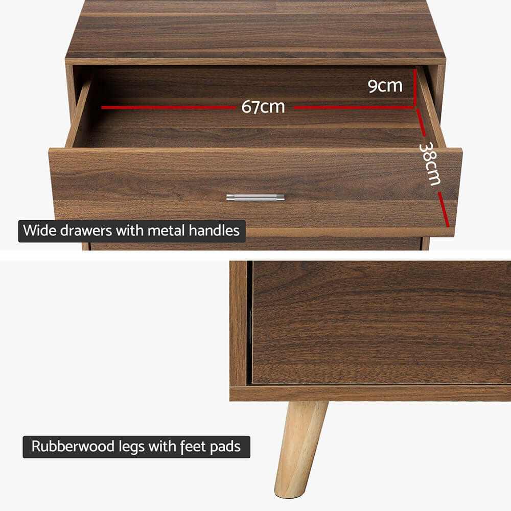 MIRI Walnut Drawer Chest 5 Drawers