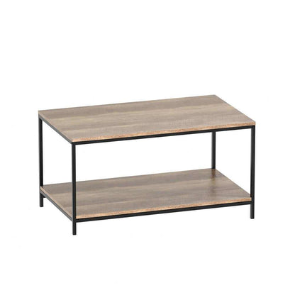 Artiss Solid Walnut Rectangular Coffee Table 93CM