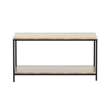 Artiss Solid Walnut Rectangular Coffee Table 93CM