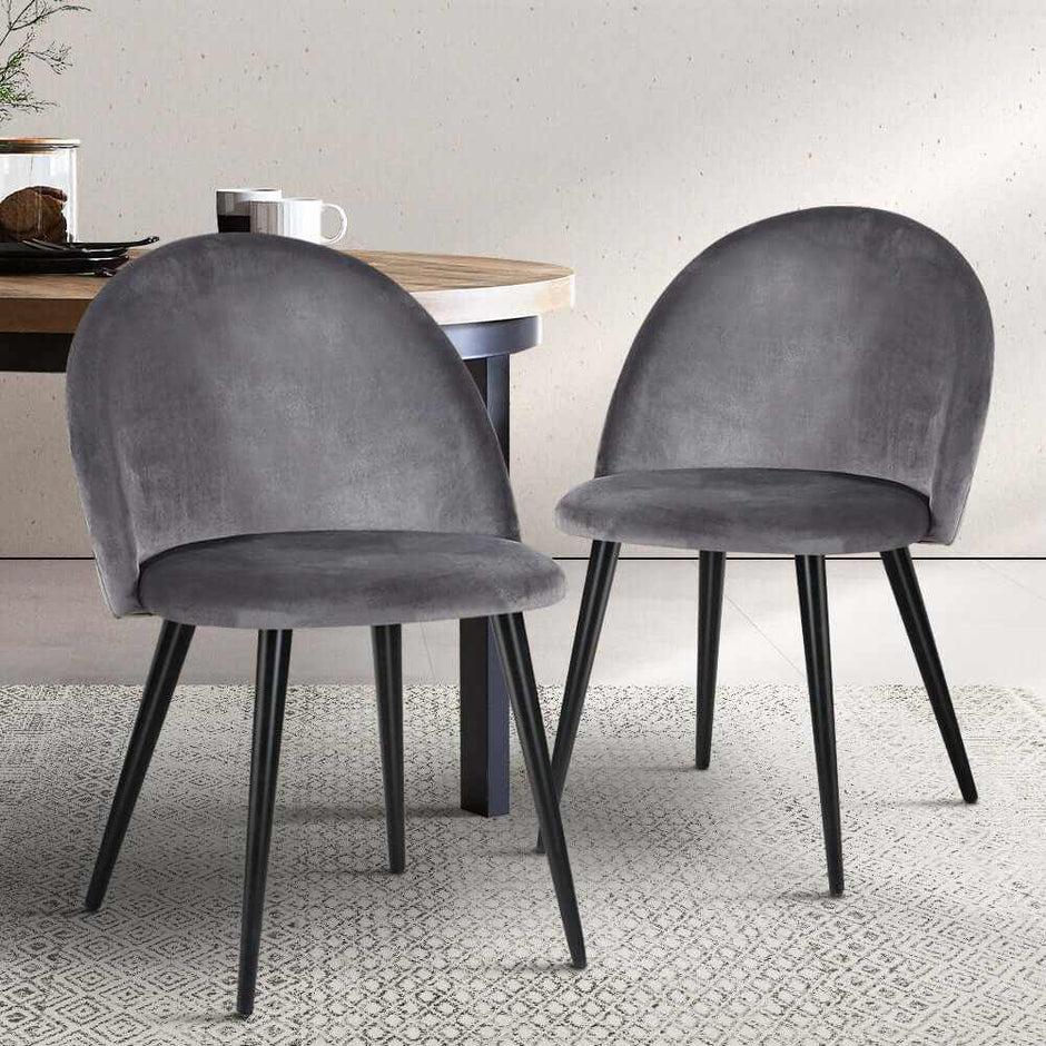 velvet chairs set of 2