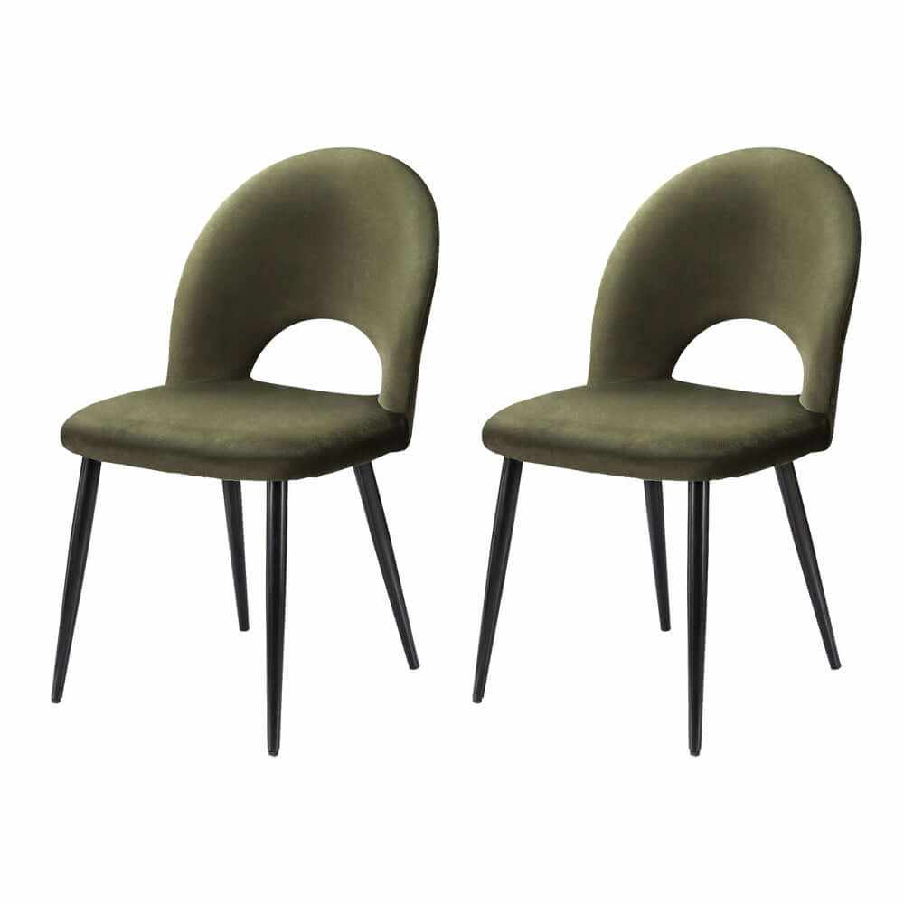 green velvet dining chairs