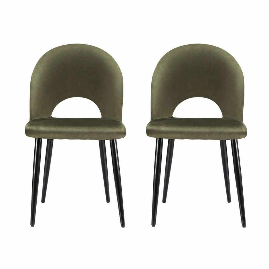 green velvet dining chairs