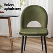 green velvet dining chairs