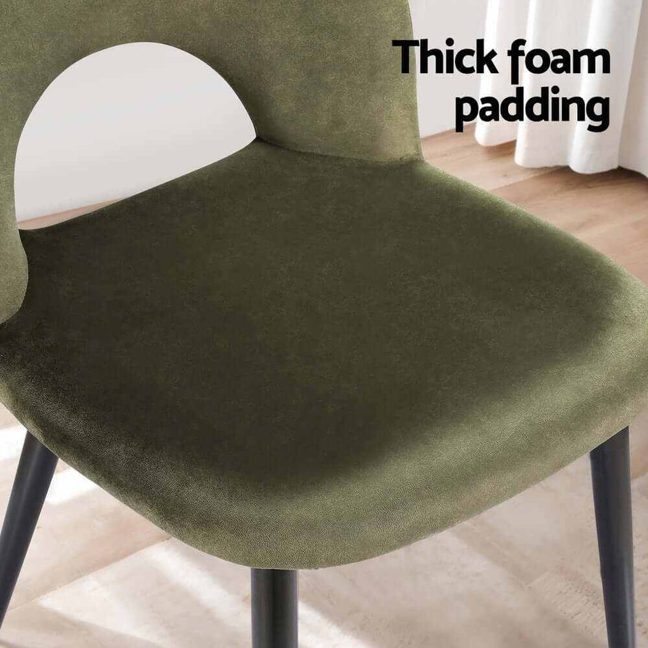 green velvet dining chairs