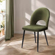 green velvet dining chairs