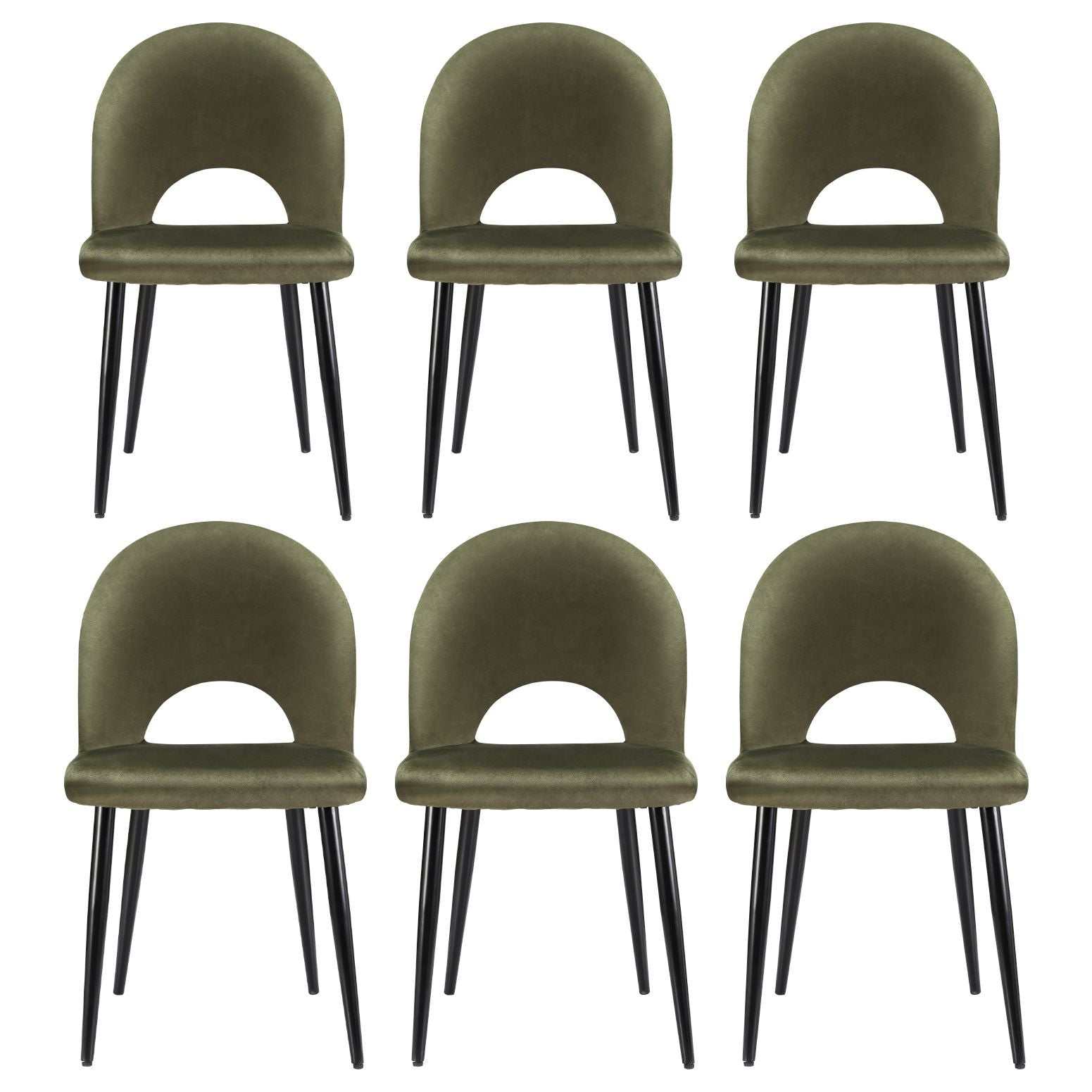 Artiss Dining Chairs Set of 6 Velvet Hollow Green