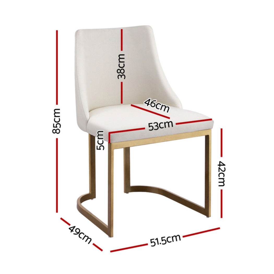 Artiss Dining Chairs Set of 4 Linen Fabric Frame Beige