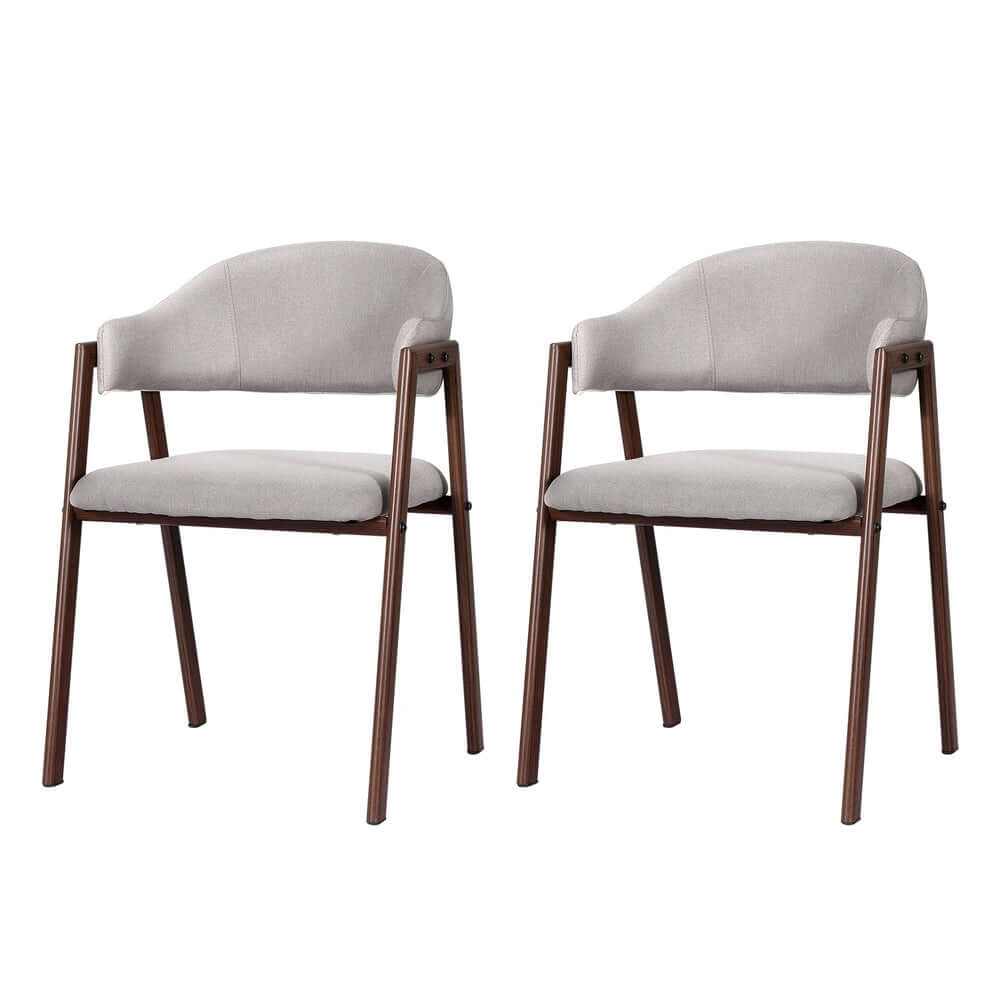 Nadi Linen Dining Chairs Set of 2 - Grey