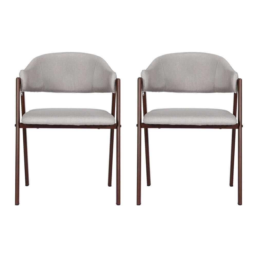Nadi Linen Dining Chairs Set of 2 - Grey