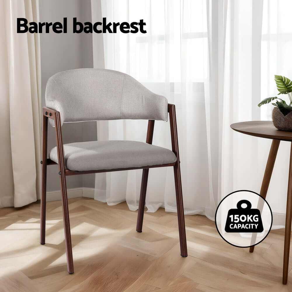 Nadi Linen Dining Chairs Set of 2 - Grey