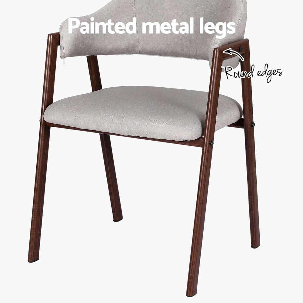 Nadi Linen Dining Chairs Set of 2 - Grey