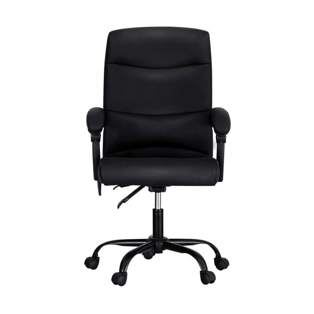 Raj 2 Point Massage Office Chair PU Leather Black