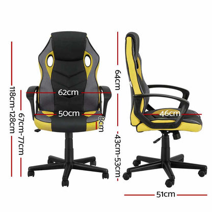 Artiss High Back Gaming Office Chair - Yellow