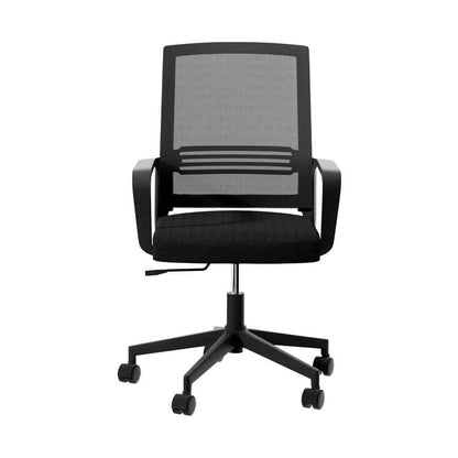 Artiss Mesh Office Chair Mid Back - Black