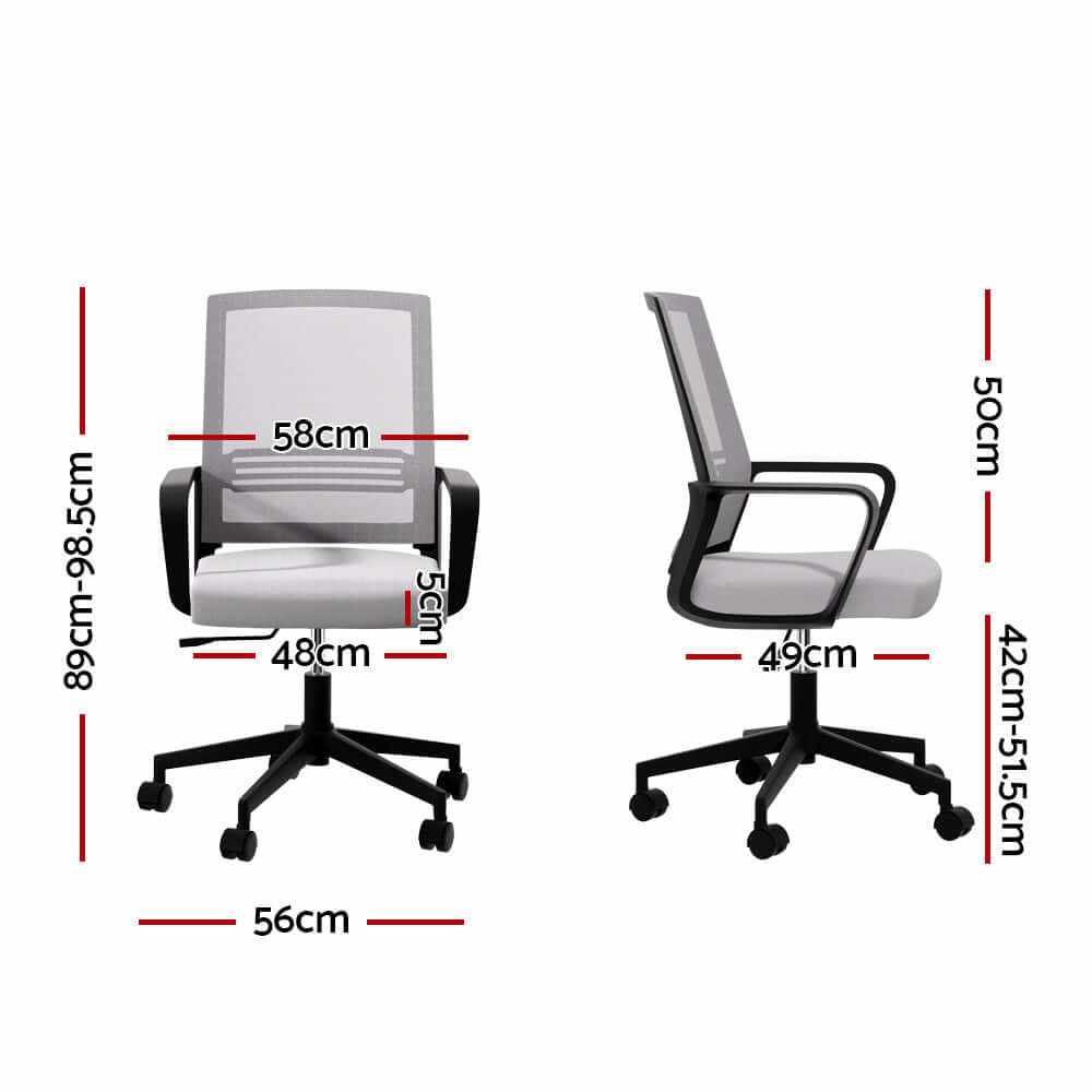 Artiss Mid Back Mesh Office Chair - Grey