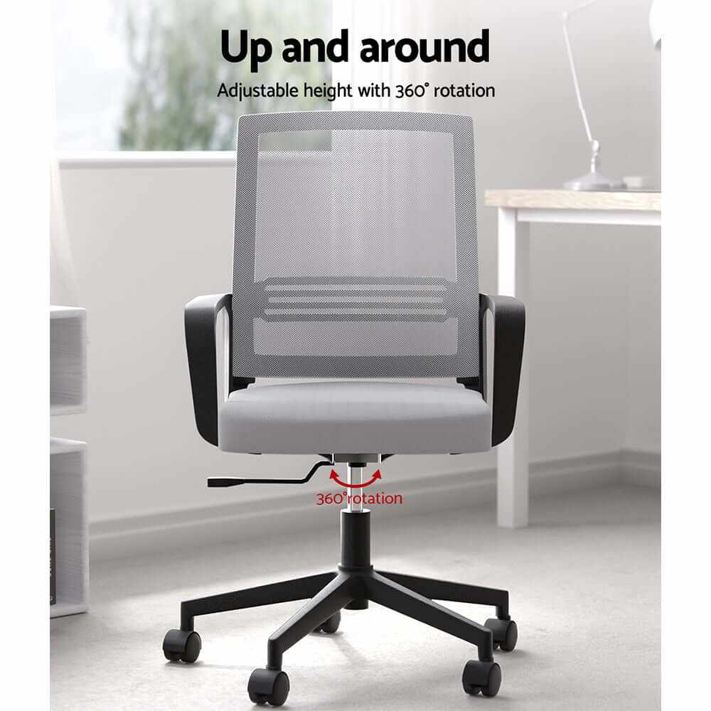 Artiss Mid Back Mesh Office Chair - Grey