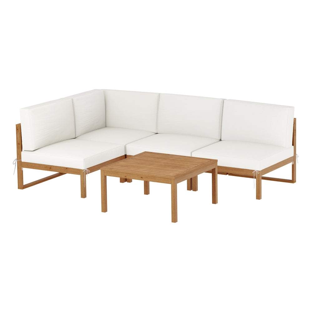 Gardeon 4-Seater Outdoor Sofa Set Wooden Lounge Setting 5PCS