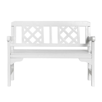 Gardeon Outdoor Garden Bench 2 Seat Patio Lounge Furniture White