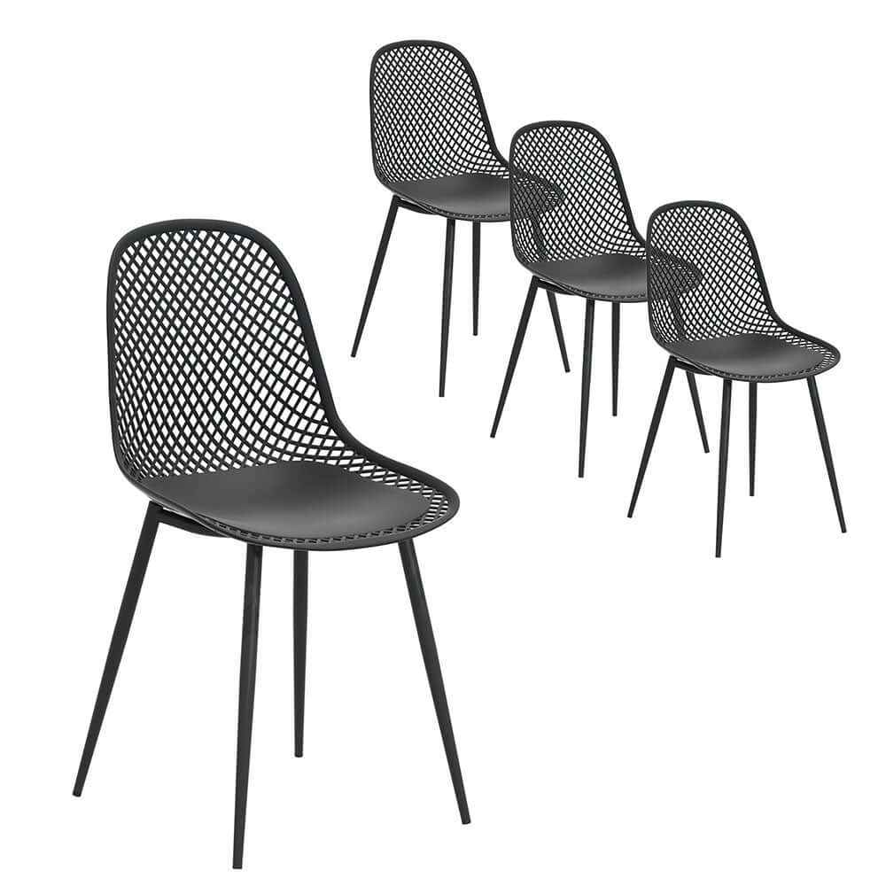 Gardeon 4PC Outdoor Dining Chairs Black