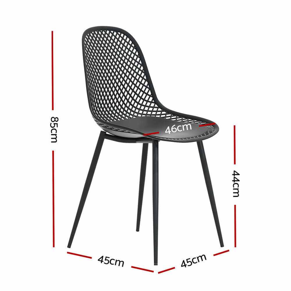Gardeon 4PC Outdoor Dining Chairs Black
