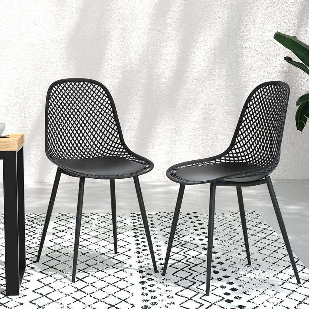 Gardeon 4PC Outdoor Dining Chairs Black