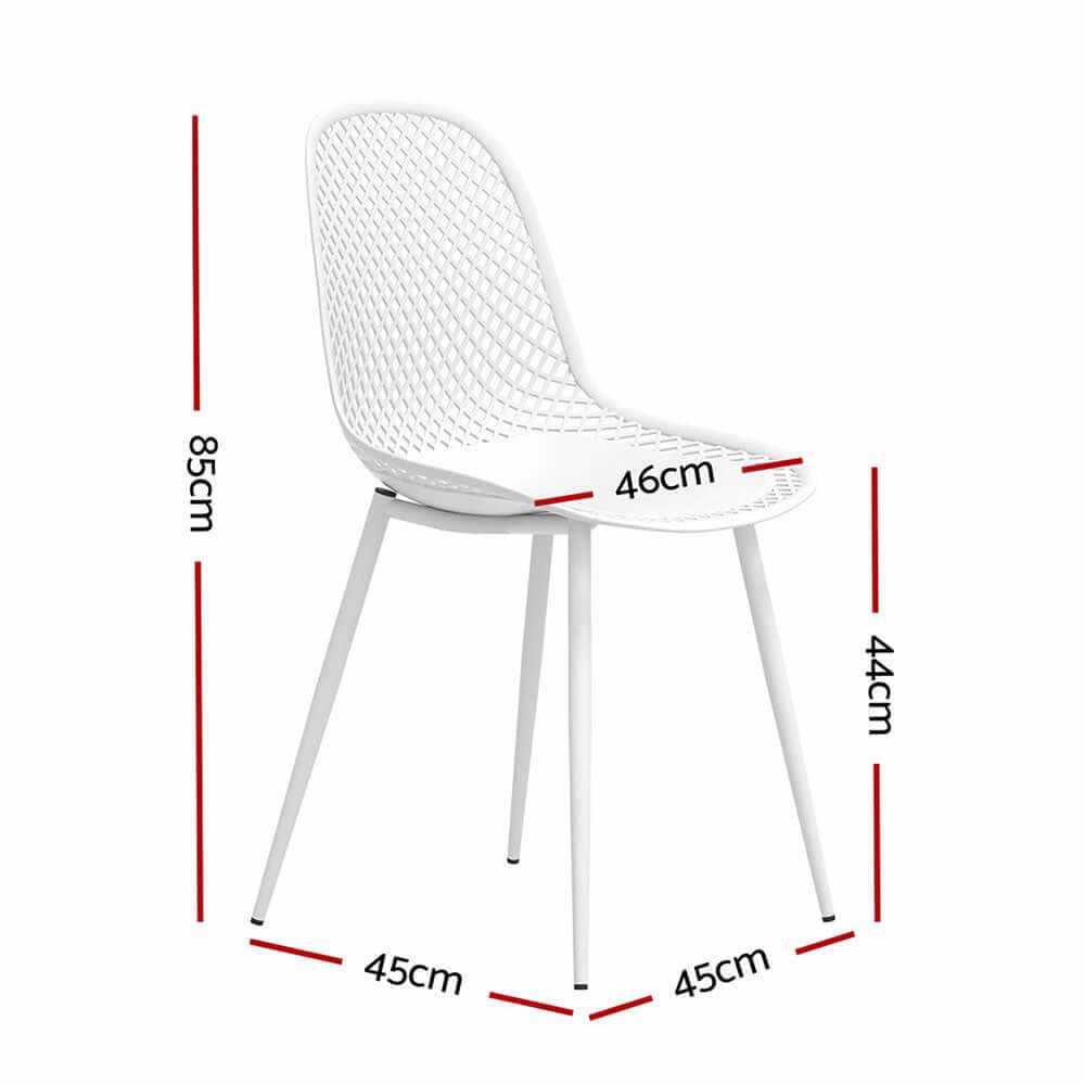 Gardeon 4PC Outdoor Dining Chairs White