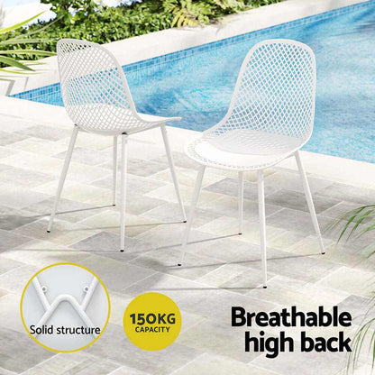 Gardeon 4PC Outdoor Dining Chairs White