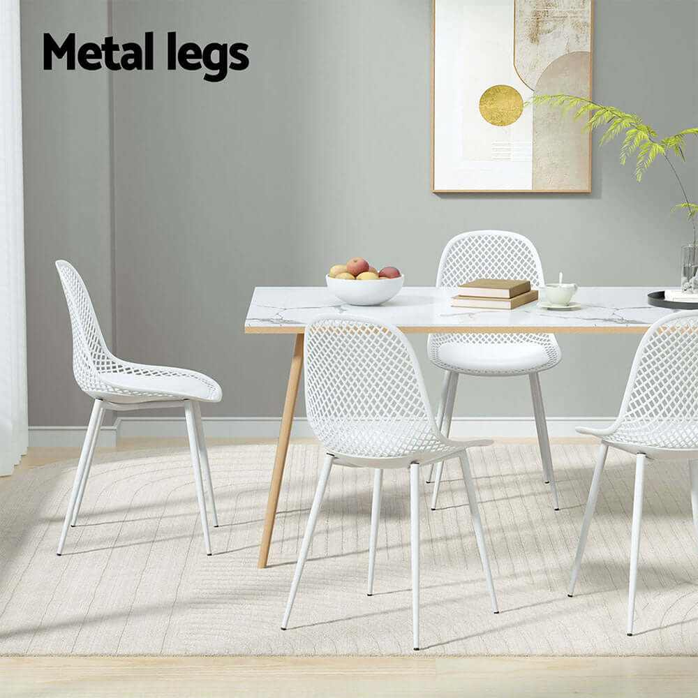 Gardeon 4PC Outdoor Dining Chairs White