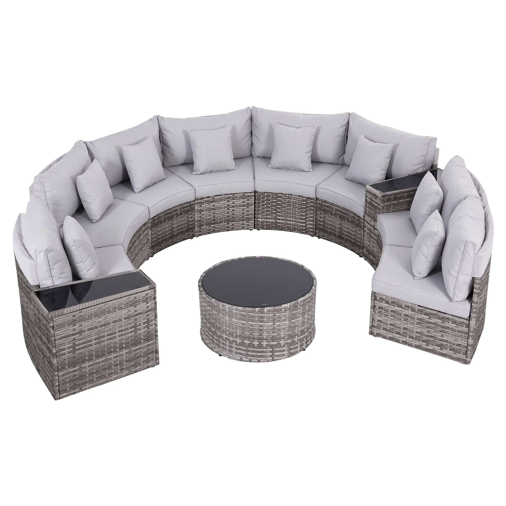 Gardeon 8 Seater Outdoor Sofa Set 11PCS Table Chair Set Garden Rattan Furniture