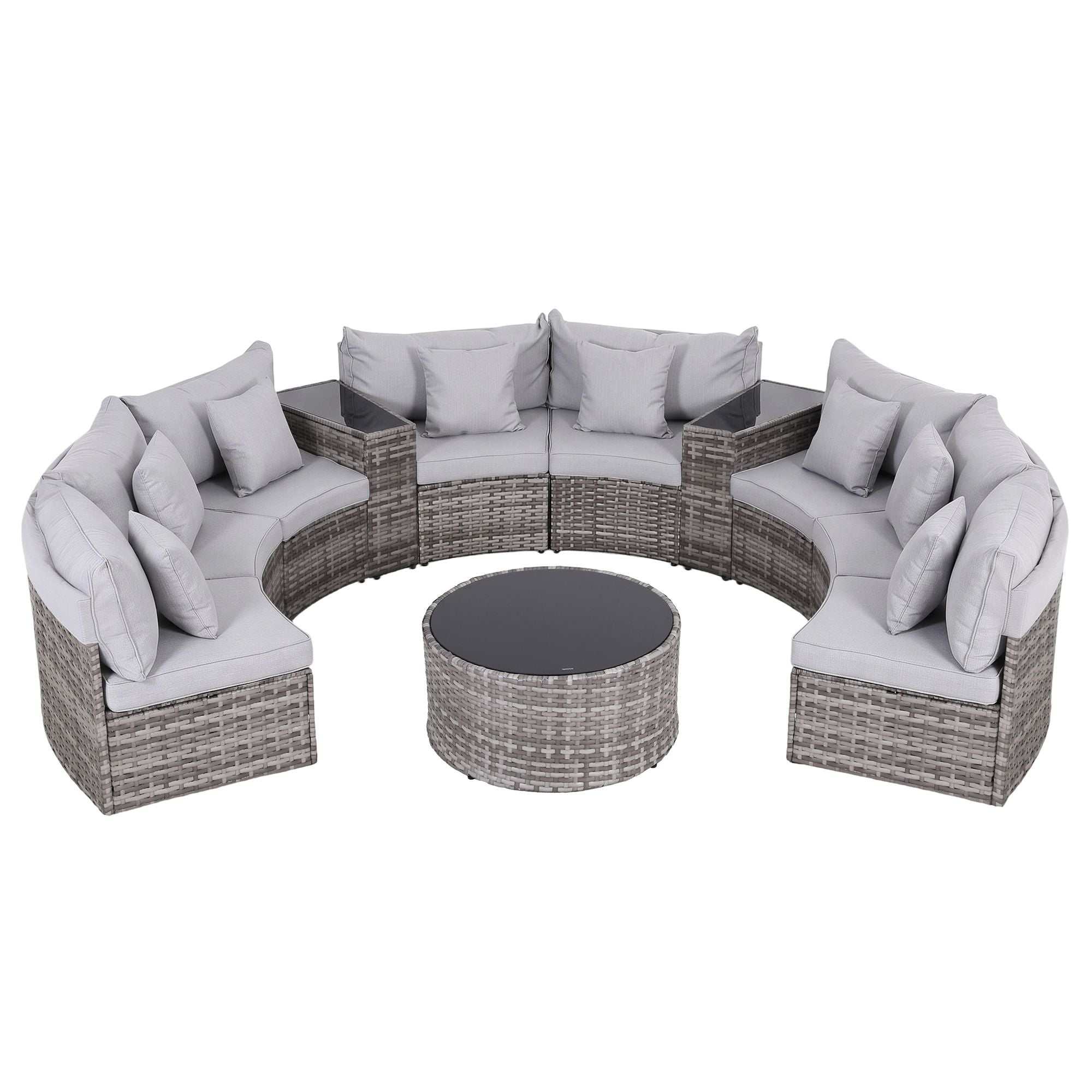 Gardeon 8 Seater Outdoor Sofa Set 11PCS Table Chair Set Garden Rattan Furniture
