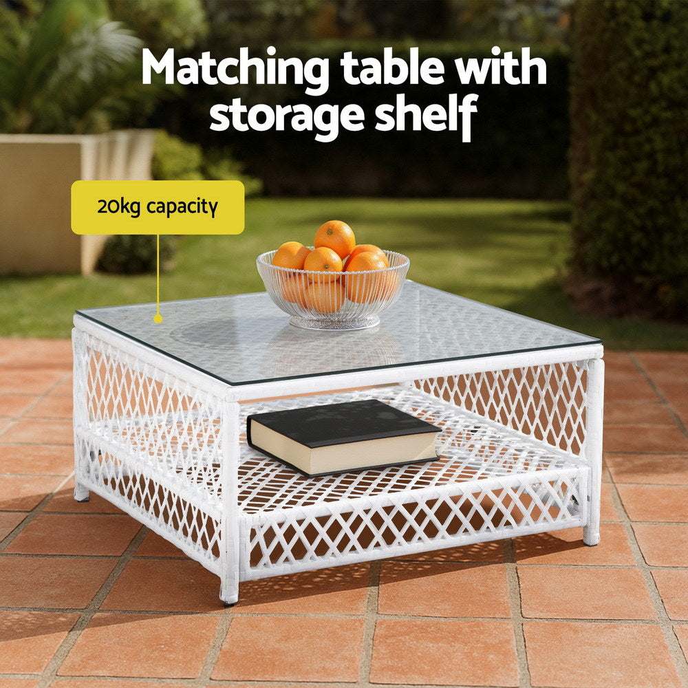 Gardeon 4 Seater Outdoor Sofa Set 5PCS Table Chair Set Garden Patio Furniture
