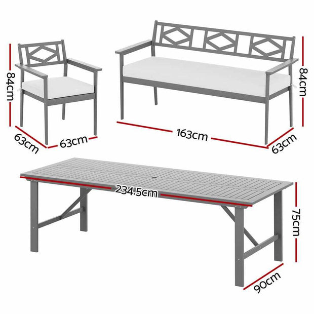 wooden garden table and chairs