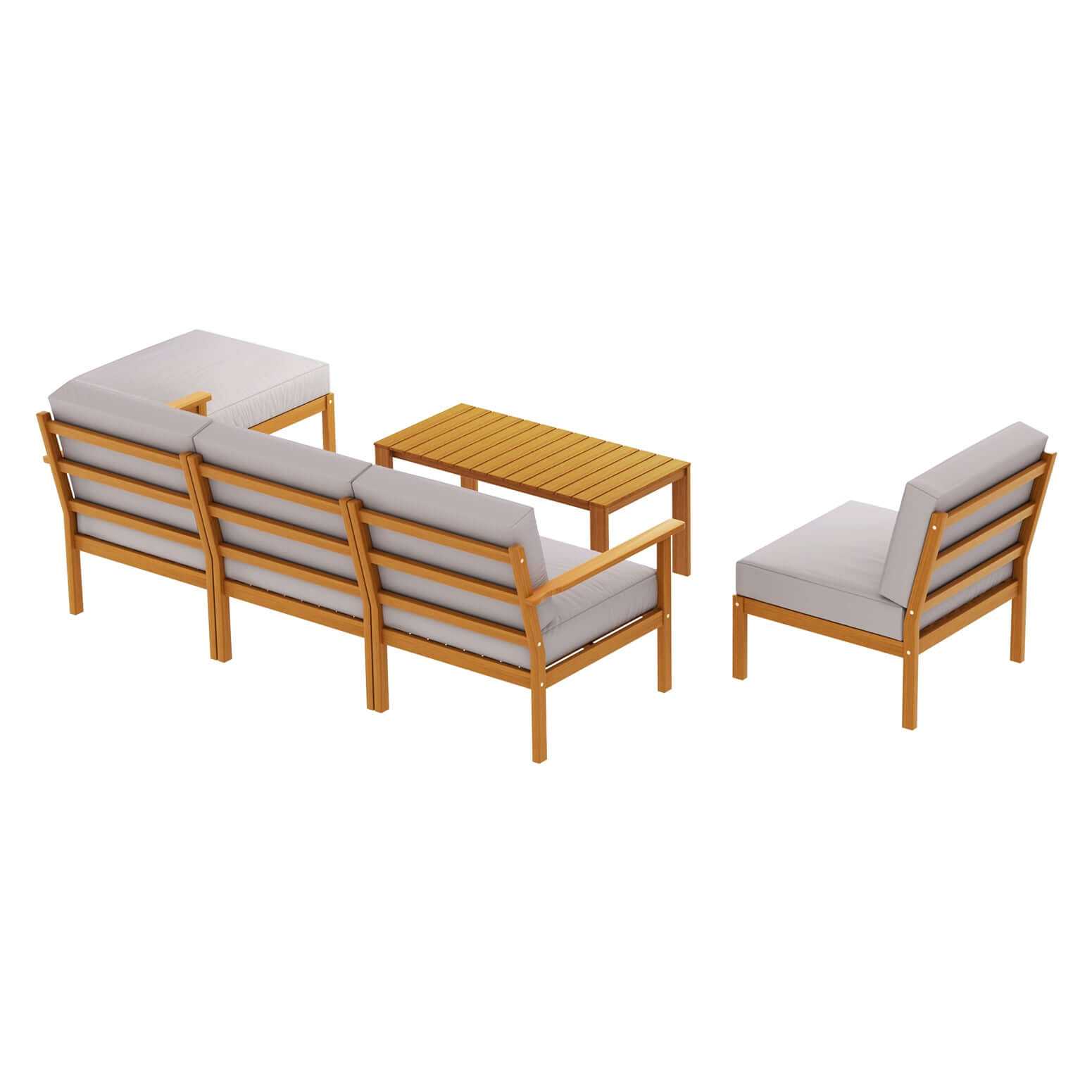 Gardeon Outdoor 5-Seater Wood Patio Set