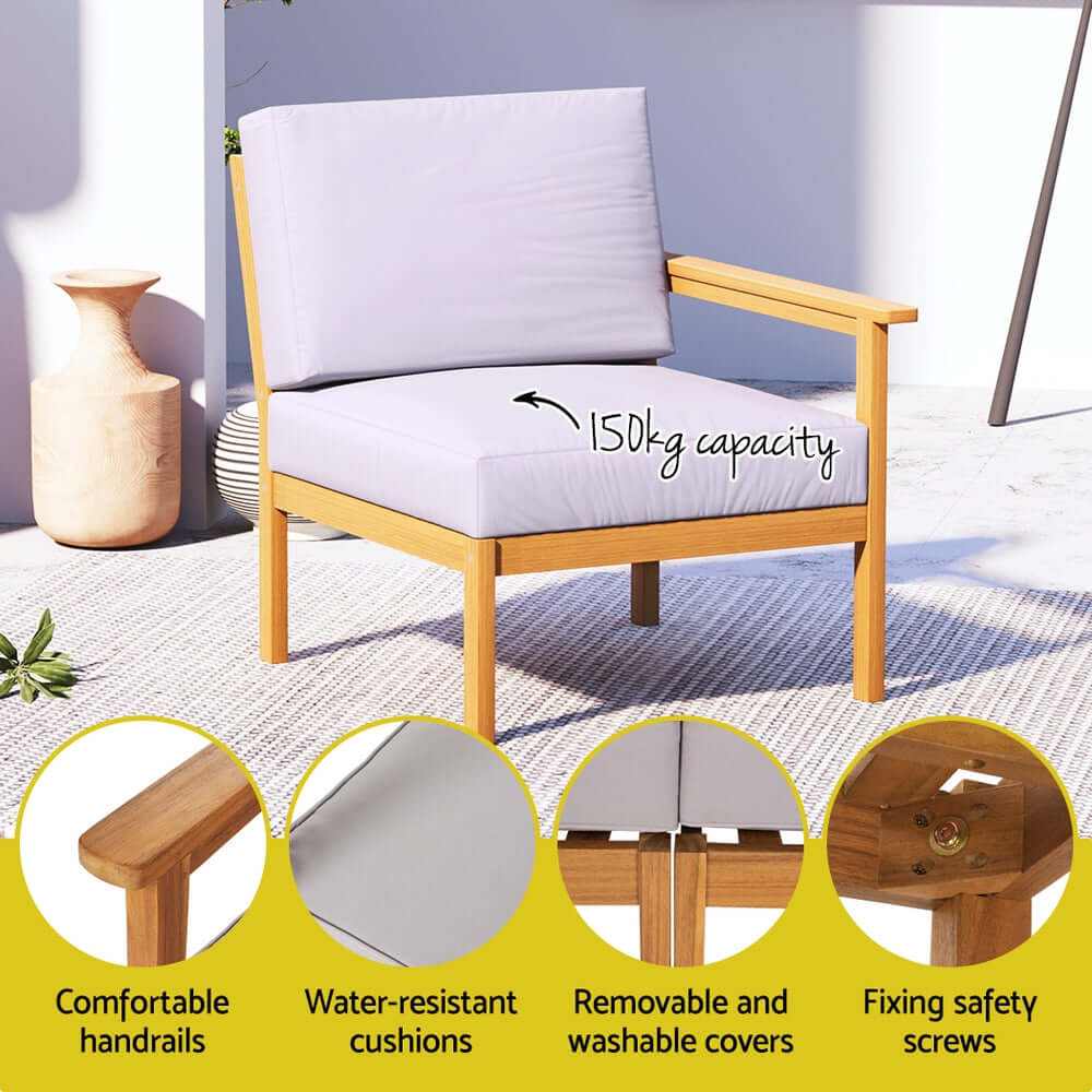 Gardeon Outdoor 5-Seater Wood Patio Set
