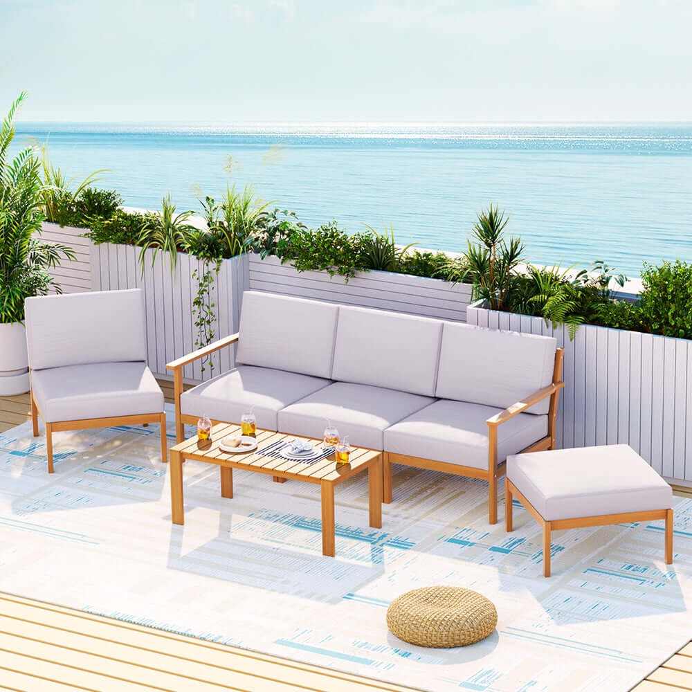 Gardeon Outdoor 5-Seater Wood Patio Set