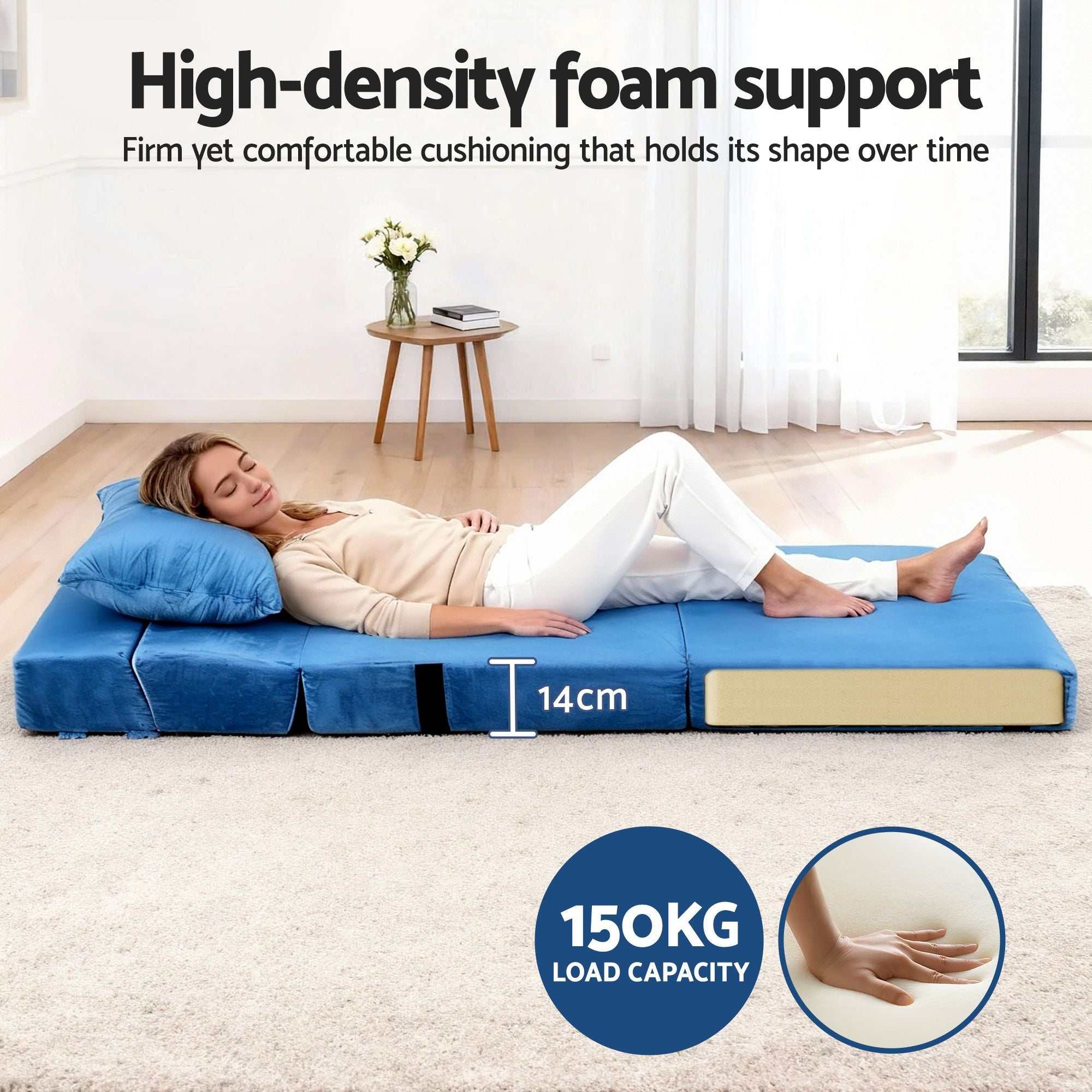 Artiss 4 Pack Folding Sofa Bed L-Shaped Modular Floor Sofas Foam Futons Couches