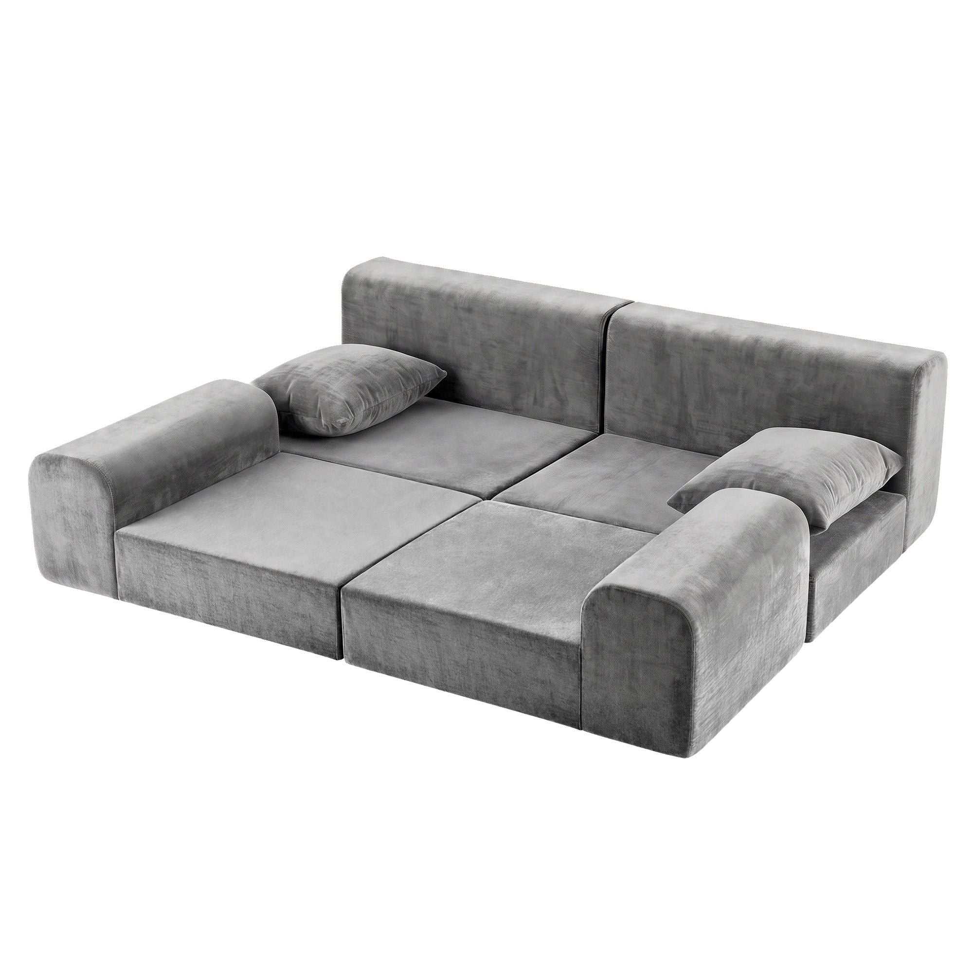 Artiss 5-in-1 Convertible Sofa Bed Floor Mattress Modular Boneless Curved Couch