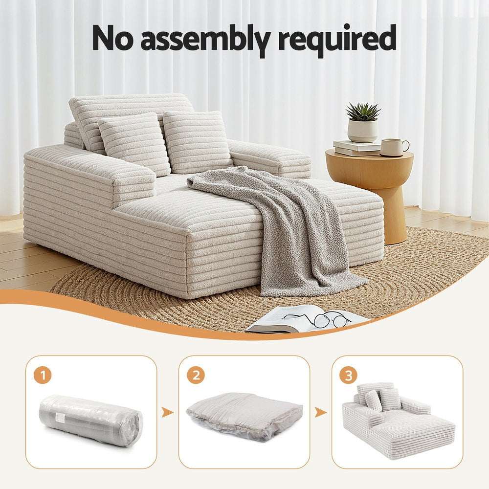 Artiss Reading Chairs Sleeper Cloud Sofas Faux Fur Fabric