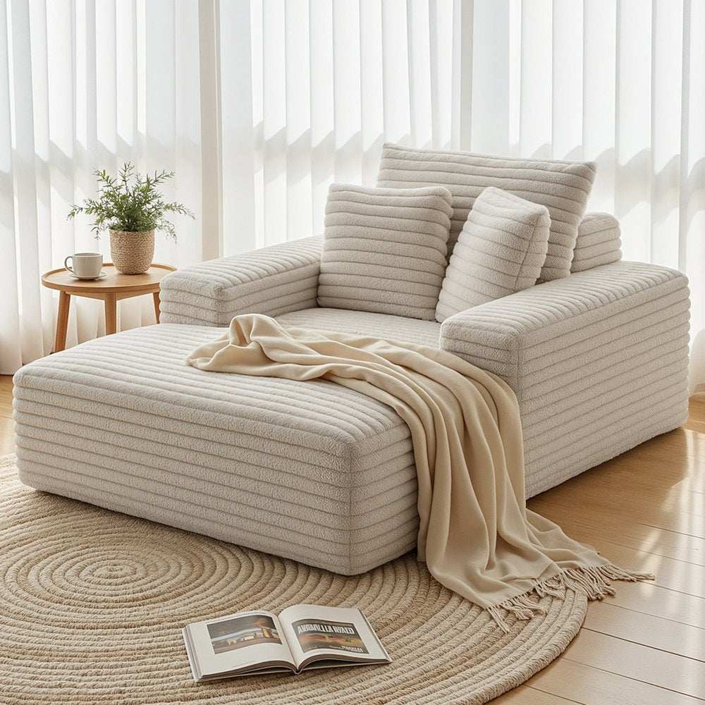 Artiss Reading Chairs Sleeper Cloud Sofas Faux Fur Fabric