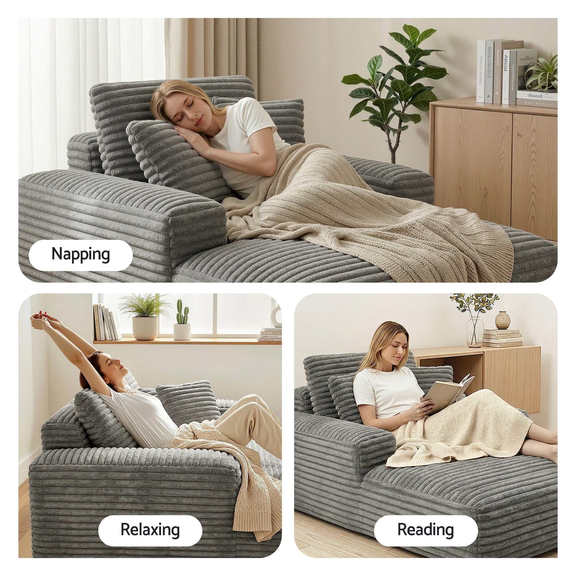 Artiss Sofa Bed Lounge Chair Sleeper Cloud Sofas