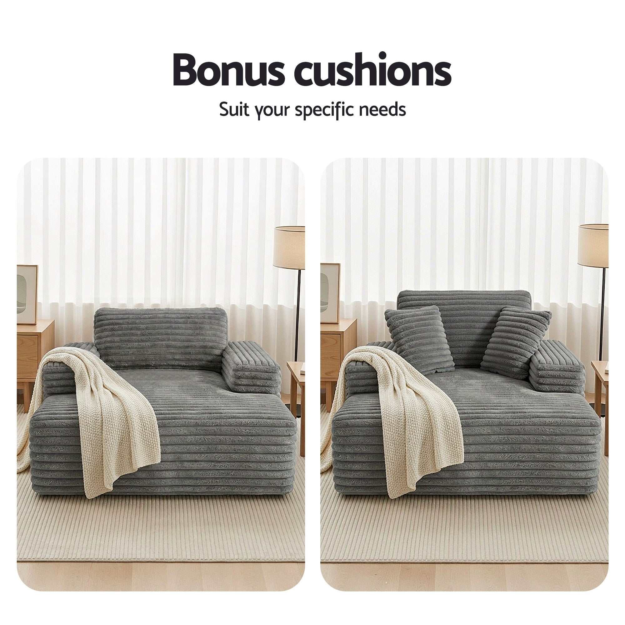 Artiss Sofa Bed Lounge Chair Sleeper Cloud Sofas