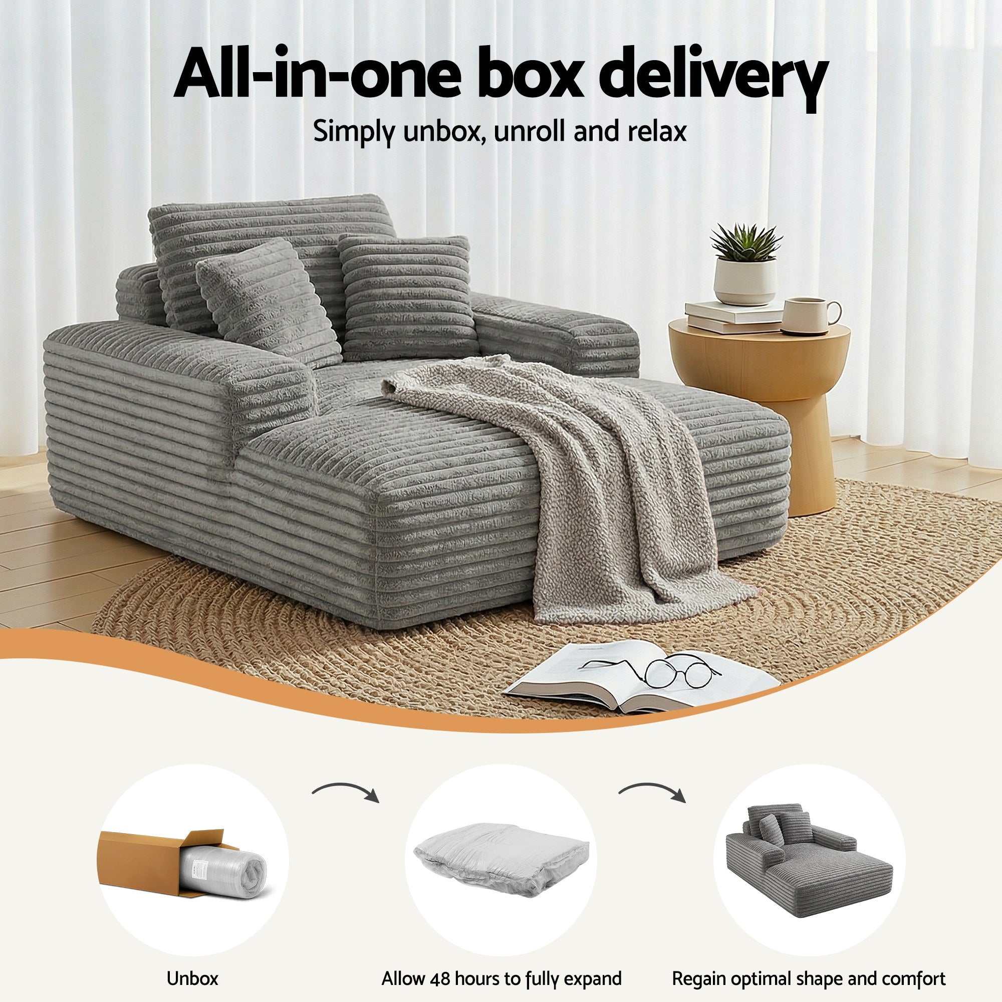 Artiss Sofa Bed Lounge Chair Sleeper Cloud Sofas