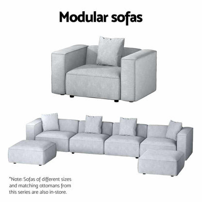 Artiss Modular Sofa Chaise Set 3-Seater Grey