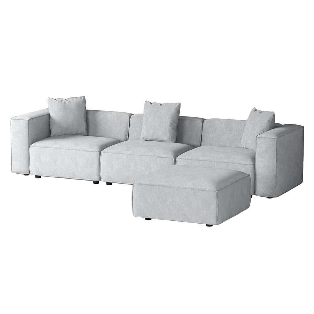 Artiss Modular 4 Seater Sofa Chaise Set - Grey