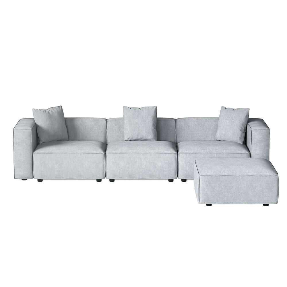 Artiss Modular 4 Seater Sofa Chaise Set - Grey