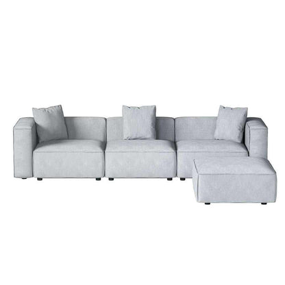 Artiss Modular 4 Seater Sofa Chaise Set - Grey